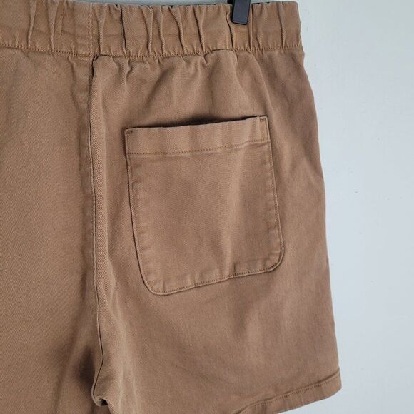 Everlane The Easy Short Organic Cotton Stretch Twill Elastic Waist Brown Size M - Picture 7 of 11